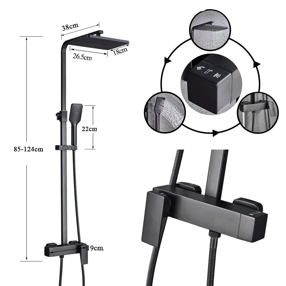 Colonne De Douche Multifonction Noir - Votre Mitigeur -