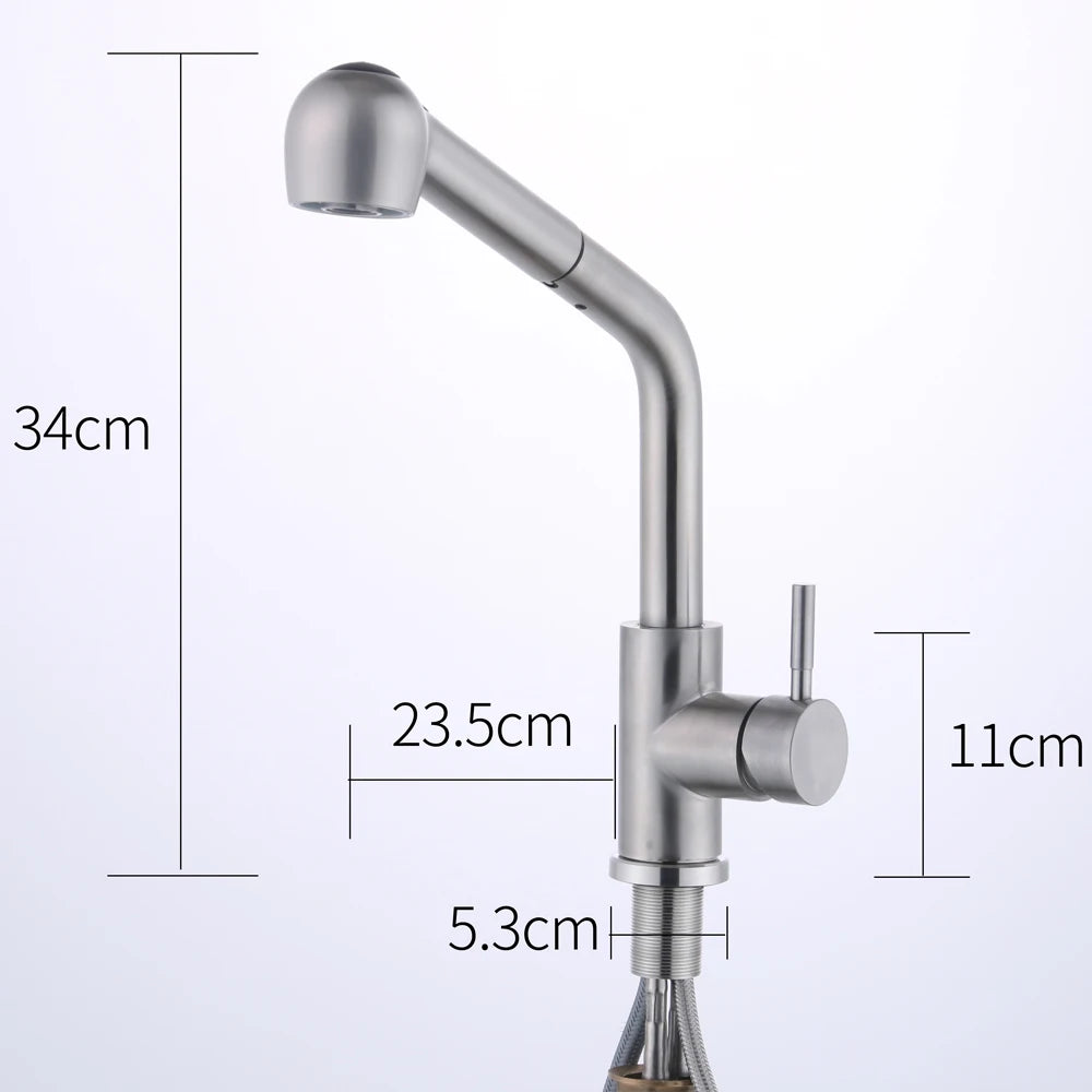 Mitigeur De Cuisine Acier Brossé avec Douchette Extractible dimension
