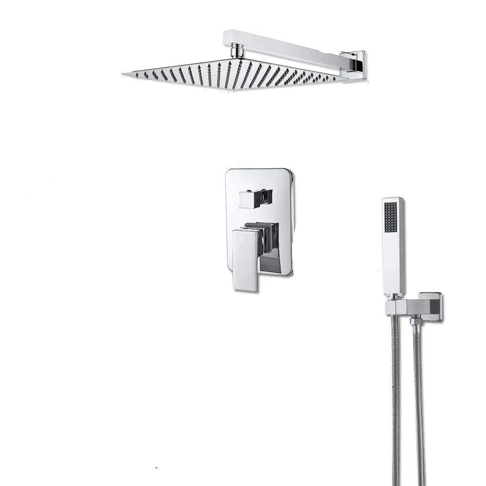 Mitigeur de douche encastré 2 sorties moderne fond blanc