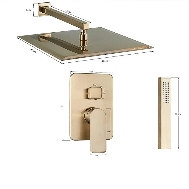 Mitigeur Encastré Doré 40 cm dimensions