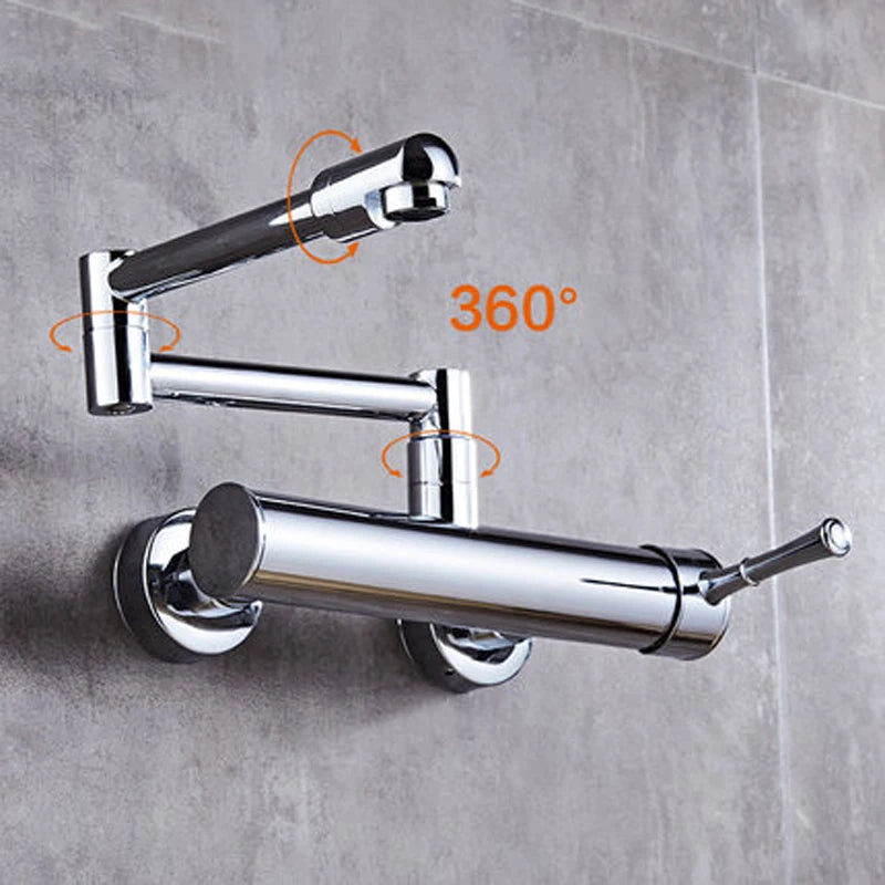 Mitigeur mural cuisine inox compact rotation à 360