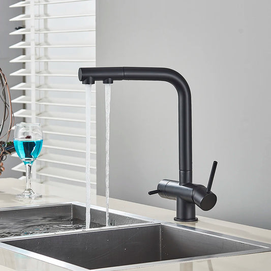 Mitigeur cuisine douchette filtrant ergonomique