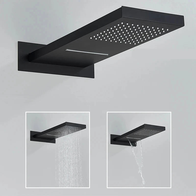 Mitigeur de Douche Italienne Thermostatique Noir Élégant