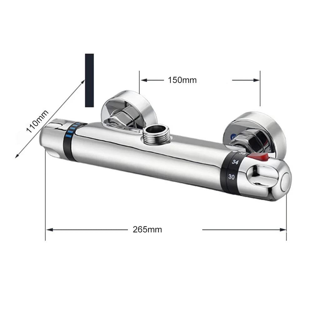 Mitigeur de Douche Thermostatique avec Entraxe 150mm dimension