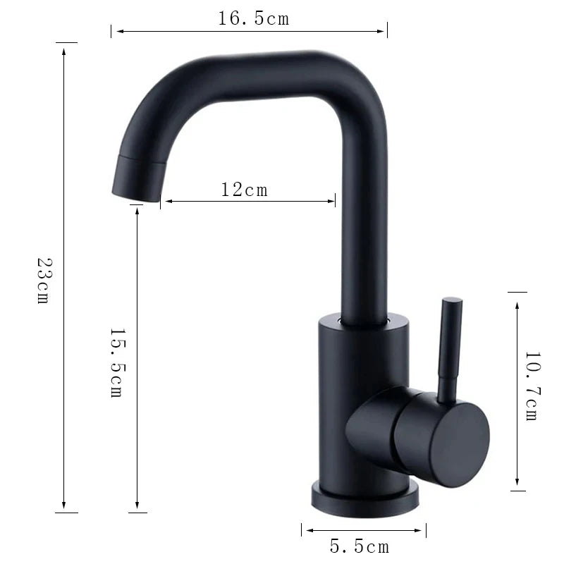 Mitigeur pour Lavabo Monotrou Noir dimension