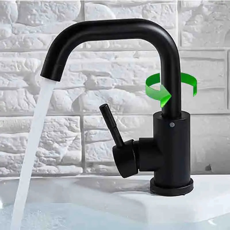 Mitigeur pour Lavabo Monotrou Noir rotation 360