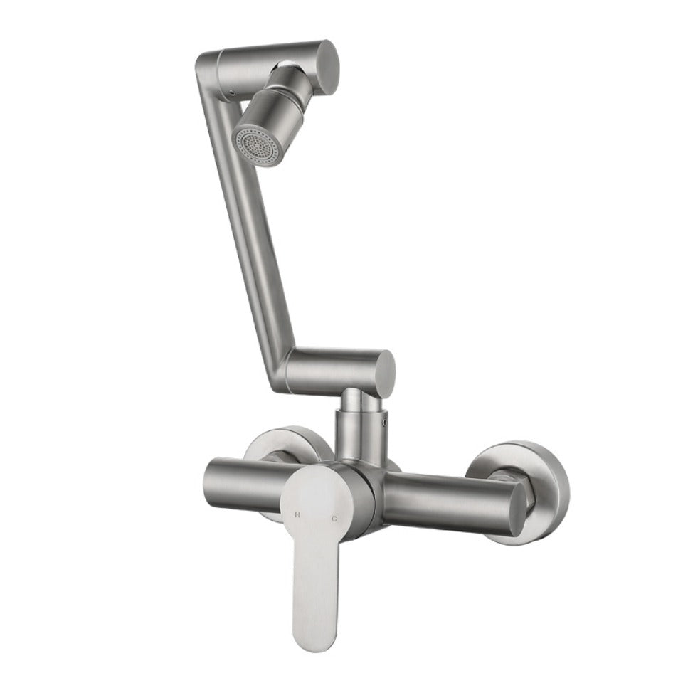 Robinet Mitigeur Mural de Cuisine avec Entraxe de 150 mm fonc blanc
