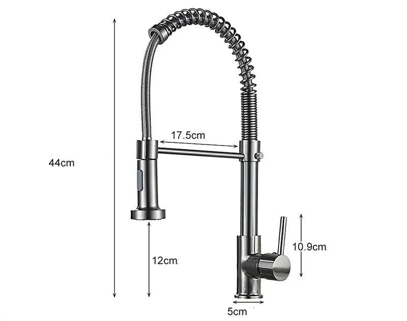 Robinet Mitigeur de Cuisine Avec Douchette ergonomique dimension